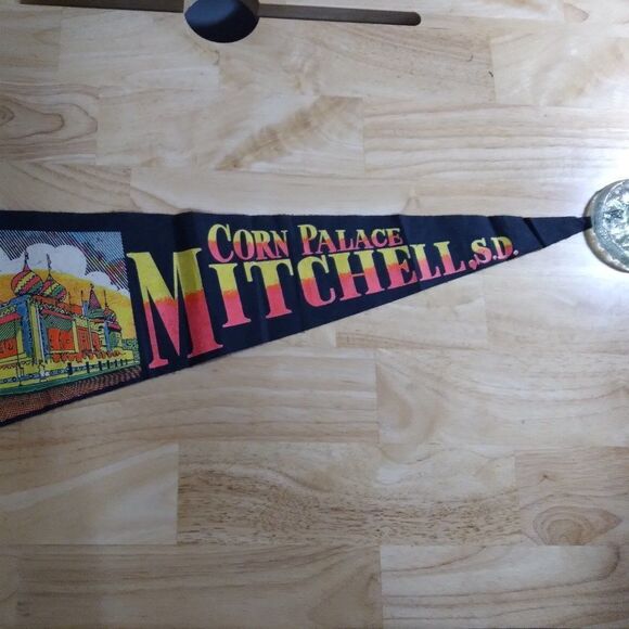 Vintage 60s Corn Palace Mitchell SD Pennant Flag - Picture 3 of 7